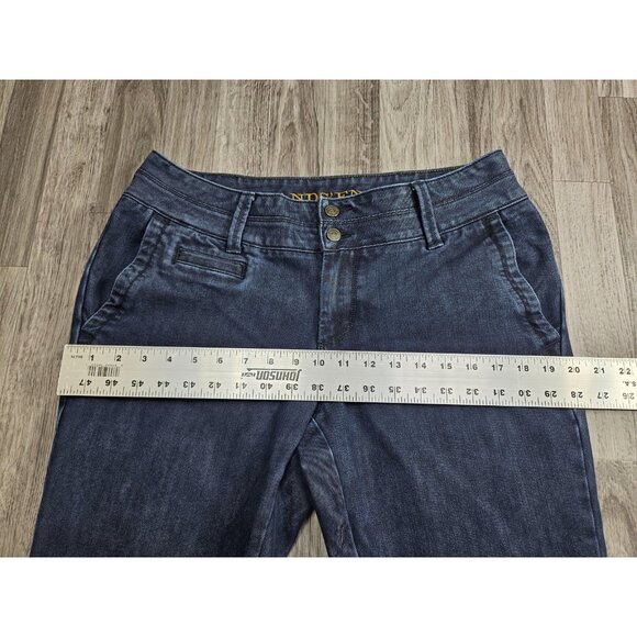 Lands' End Pants Womens 10 Blue Denim Look Cropped Straight Leg Stretch Jeans - Picture 8 of 11